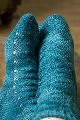 Green Lake Socks, Modeled Top-ish View