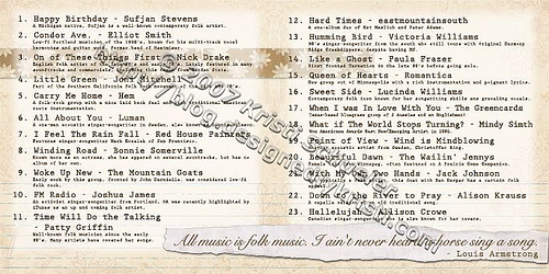 Folk If I Know Song Listing