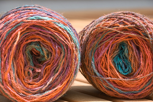 Two Handspun Yarn Cakes