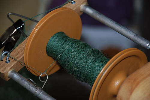 Spinning Some Natural Dyed Fiber
