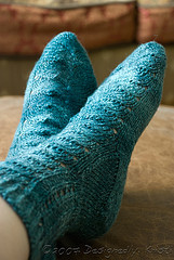 Green Lake Socks, Modeled Side-ish View