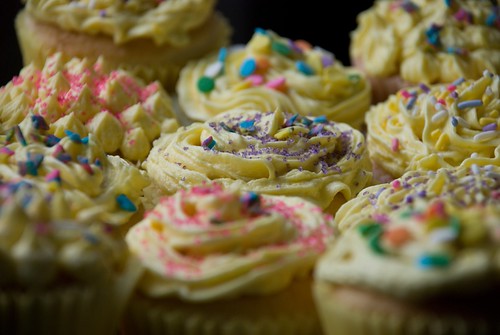 Spring Cup Cakes on a Plate