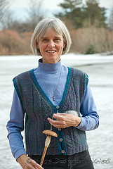 Deb & Spindle In Front of Lake