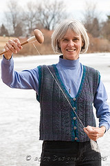 Deb & Spindle in Front of Lake 2