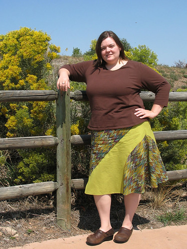 Two-Tone Bias Skirt in Open Space