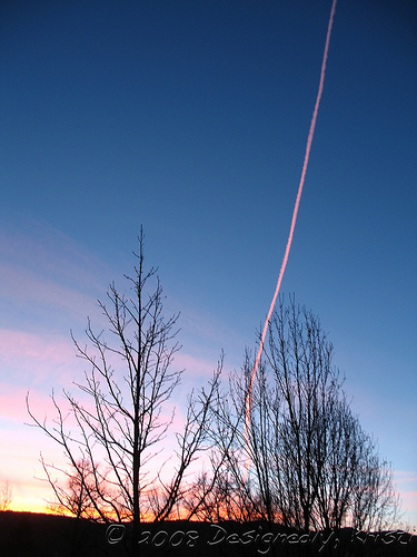 Contrail at Sunset