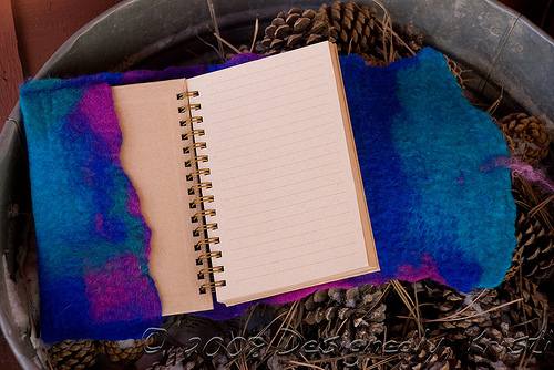 Felted Notebook Cover - Open