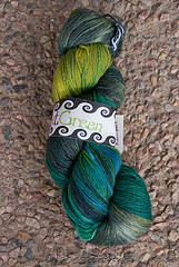 VIolet Green Stellar Sock Yarn Rainforest
