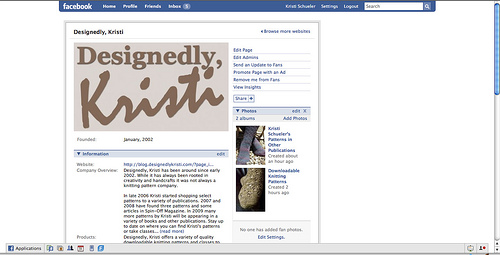 Designedly, Kristi is now on Facebook!