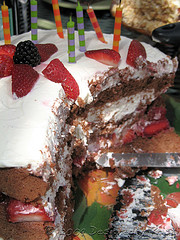 Chocolate Chiffon Cake with Whipped Cream & Berries