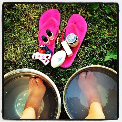 Exciting Friday night! DIY pedicure outdoors with a beach read, LOL! I think I'm going to be crazy and use two complimentary colors on my toes.