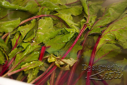 Cleaning Beet Greens
