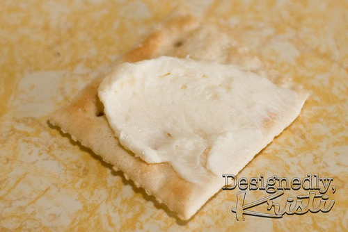 Homemade Cultured Butter on a Saltine