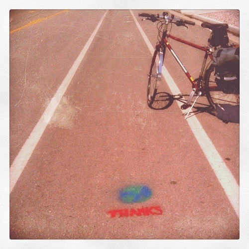 Bike Lane Graffiti That Makes Me Smile