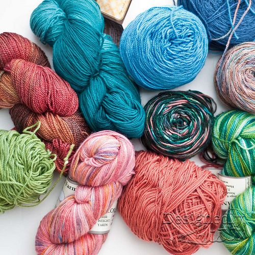 Stash Diving for the Tale of 2 Slippers KAL