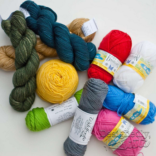 Stash Diving for the Tale of 2 Slippers KAL