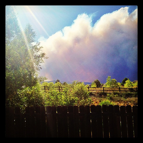 High Park Fire smoke plume from our backyard.