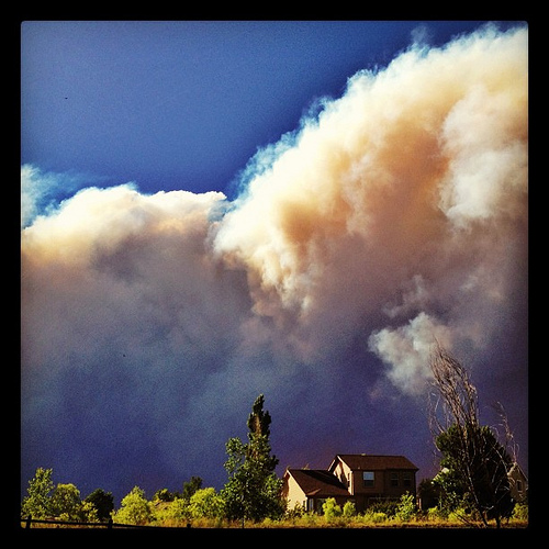 High Park Fire smoke over west Fort Collins.