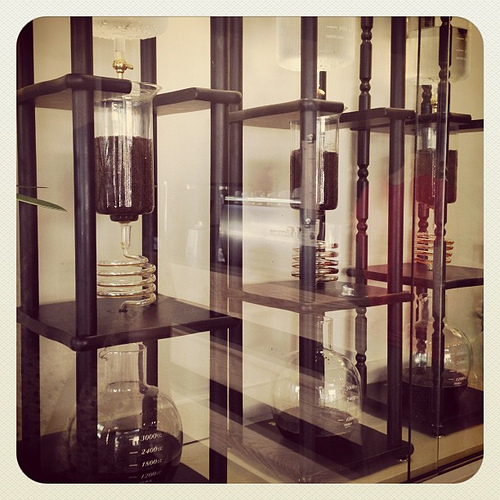 Then we stopped at the old Fancy Tiger location for iced lattes. Check out their cold brewing system!
