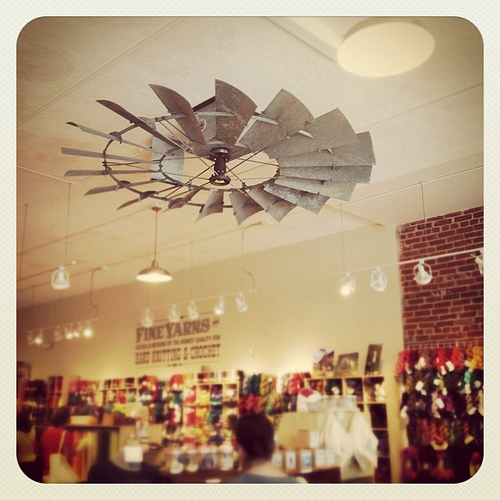 They have a windmill as a ceiling fan at Fancy Tiger!