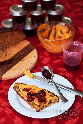 Swedish Rye, Sweet Potato Hummus and Pickled Cranberries