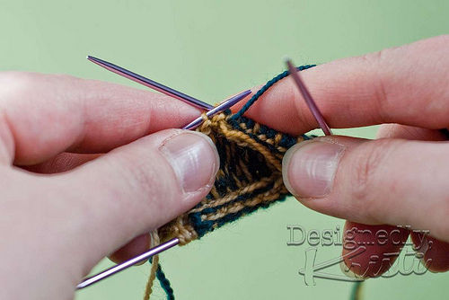 Pick Up and Purl on WS of Heel Flap