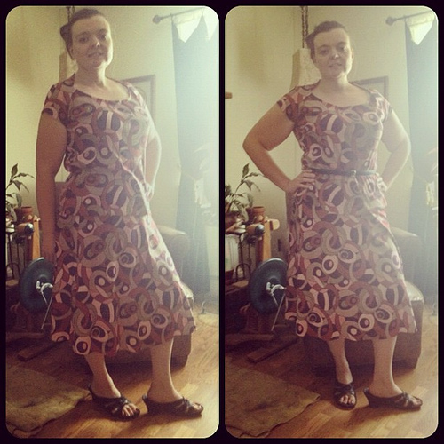 Still have hemming a top stitching to do. Not sure on skirt length yet...
