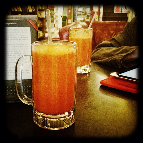 A little juice and a little reading with my honey at our fav local coffee shop on Sunday.