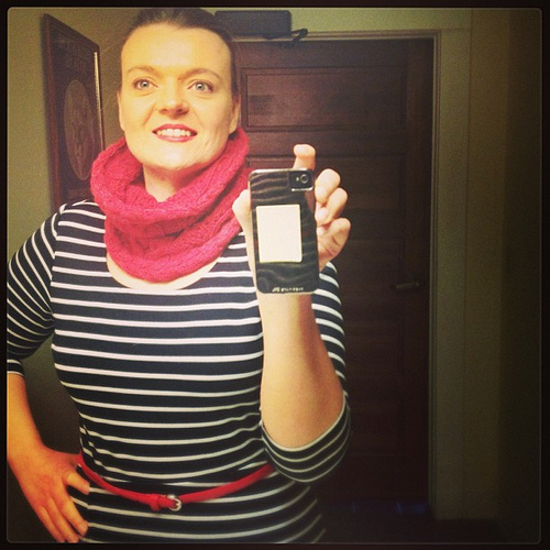 Hand knits at the office :-) My cornucopia cowl was today's pick.