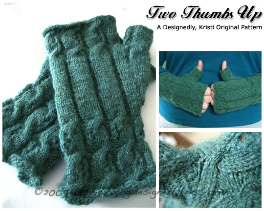 Downloadable DK Knitting Pattern for Fingerless Mitts