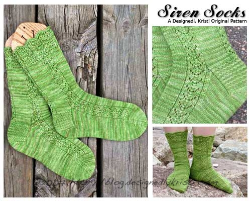 Siren Socks Knitting Pattern from designer, Kristi Schueler