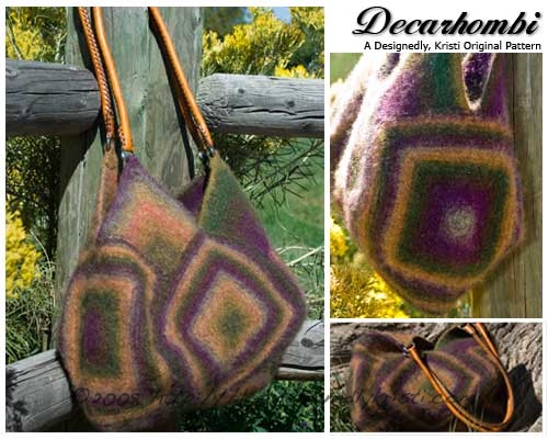 Downloadable Knitting Pattern for Modular Felted Bag