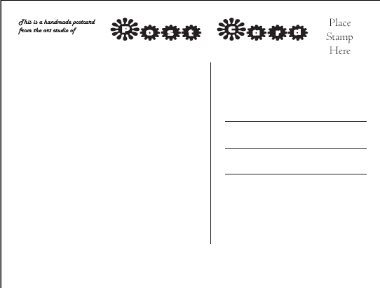 Click here to download the free flower power postcard template now!