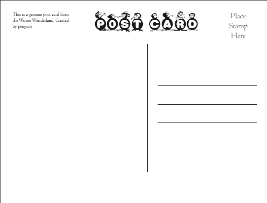 Click here to download the free winter holiday 3 postcard template.