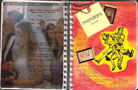 The first week of August's altered calendar spread.
