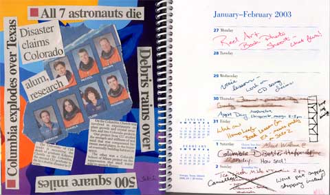 The altered calendar spread for the first week of February.