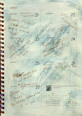 A journaled altered calendar page.