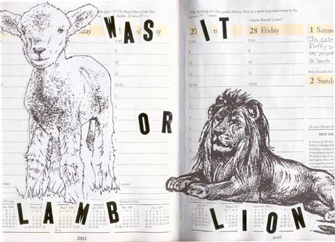 The first altered calendar spread for week one.