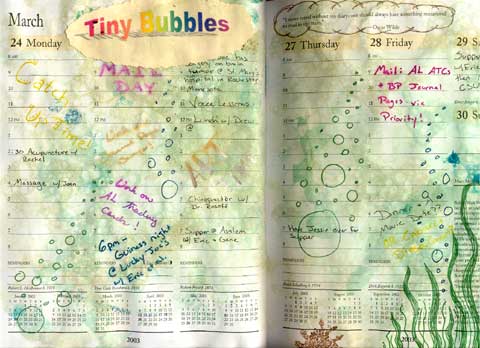 The 5th altered calendar spread for March.