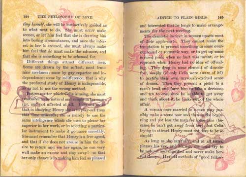 View Kristi's Advice to Plain Girls altered book page.