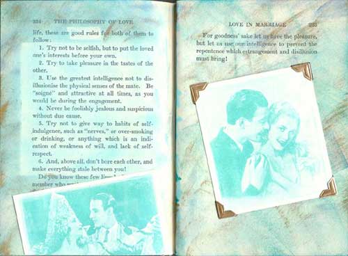View Kristi's combination of masking and dtp techniques with photorealistic stamps in this altered book spread.