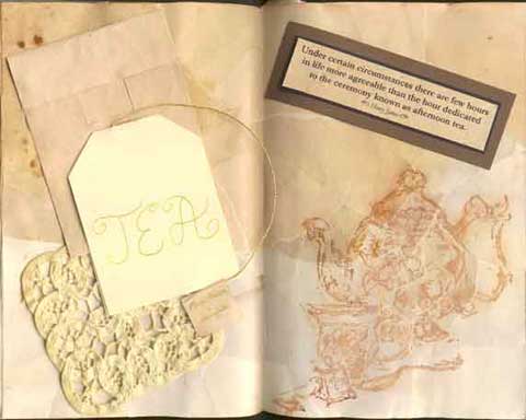 The Pleasure of Tea altered book page.