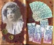 The Tarot Deck and Coins altered book spread by Linda Jenkins.