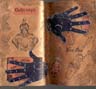 Ouija, Palmistry and Voo-doo altered book pages by Nancy VanTassell.