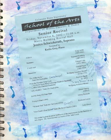 Jessie's Senior Voice Recital at CSU.