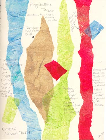 View samples from Kristi's experiments in making Crystalline Paper.