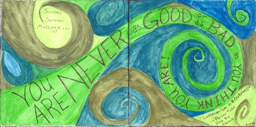 This bright journal spread using the colors of Minnesota's countryside carries a great message worth remembering.