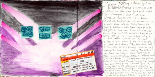 View a quick watercolor crayon sketch of the stage lighting from a Dido concert along with some of the memories.