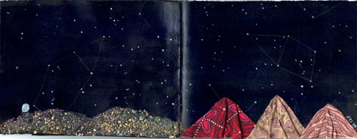 Kristi's art journal entry for Eliza Badurina's Persian Midnight journal.