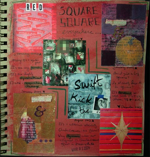 Another exploration of a symbol often found in Kristi's art work recently - squares. What do they mean? Why is is drawn to them?